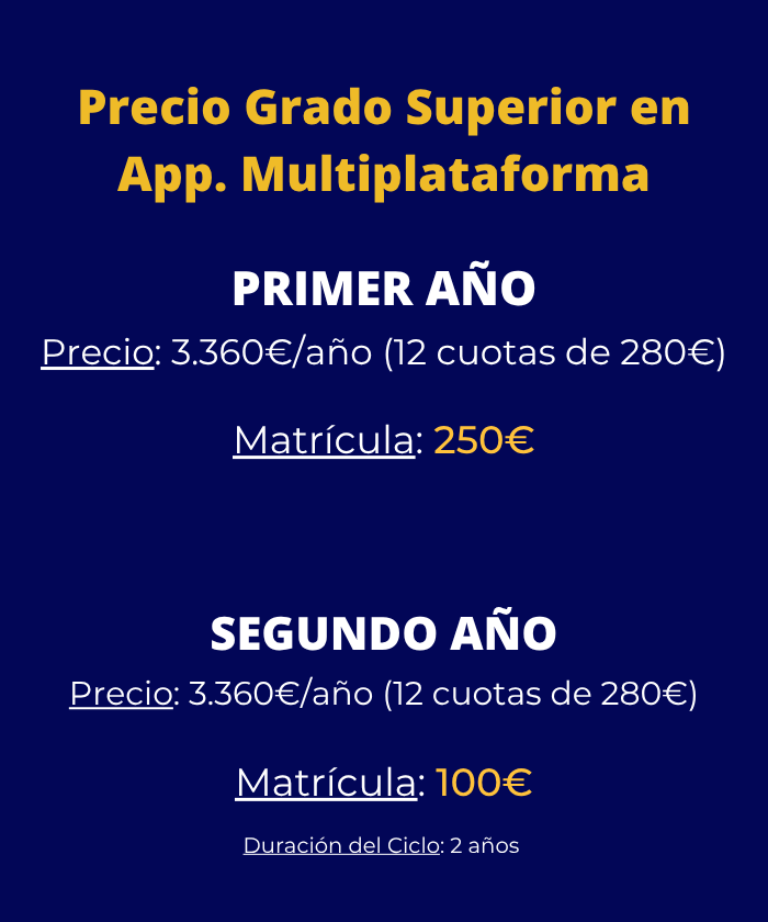 Grado Superior en DAM Málaga información y precios por cursos versión móvil compatible