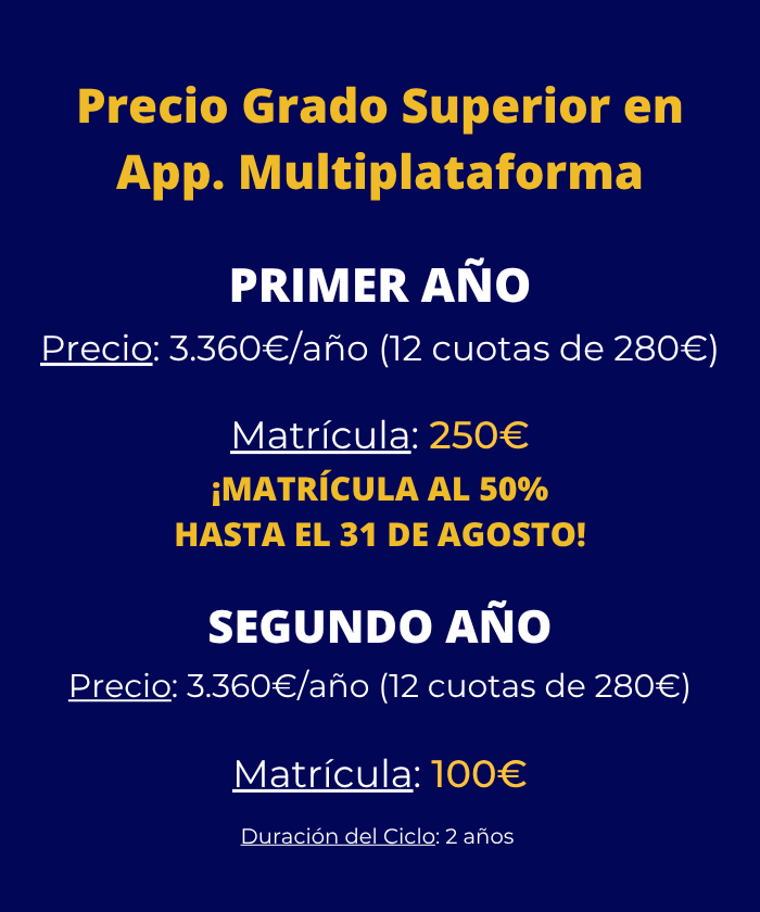 Grado Superior en DAM Málaga información y precios por cursos versión móvil compatible