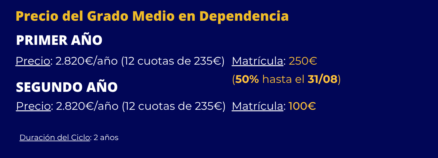 Grado Medio en APSD información y precios cursos