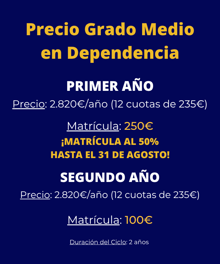 Grado Medio en APSD información y precios por cursos compatible con móvil