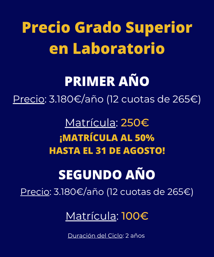 Grado Superior en Laboratorio Clínico y Biomédico en Málaga información y precios por cursos