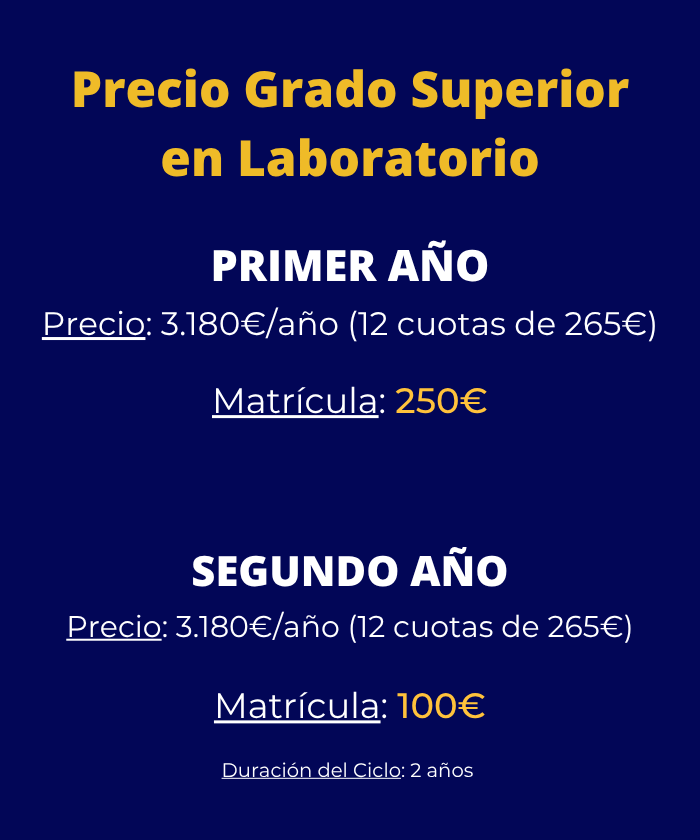 Grado Superior en Laboratorio Clínico y Biomédico en Málaga información y precios por cursos