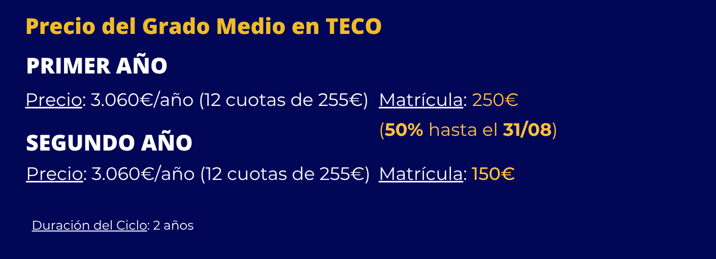 Grado Medio Teco información precios cursos