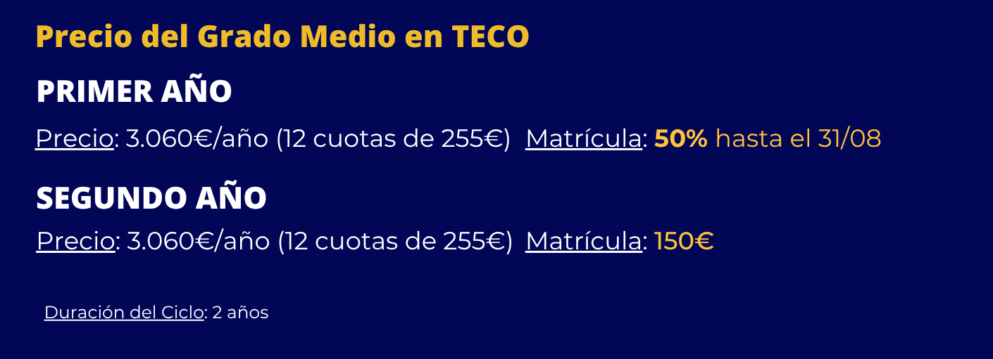 Grado Medio Teco información precios cursos