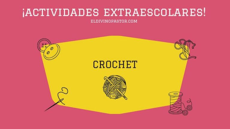 Actividad extraescolar de crochet y manualidades para niños en el Colegio Privado Concertado El Divino Pastor de Málaga.