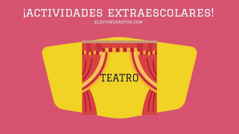 Cartel de la actividad extraescolar de teatro en el Colegio Privado Concertado El Divino Pastor de Málaga.