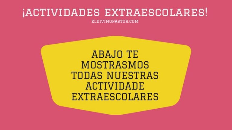 Cartel de presentación de todas las actividades extraescolares del Colegio Privado Concertado El Divino Pastor de Málaga.