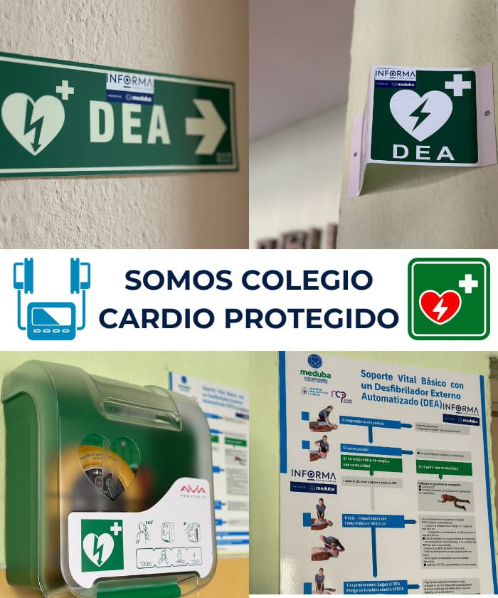 Equipamiento y señalización DEA en el colegio cardioprotegido El Divino Pastor en Málaga
