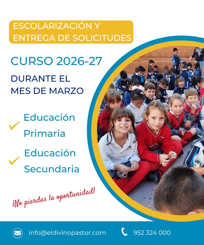 Matriculación abierta en El Divino Pastor, destacado entre los colegios concertados Málaga y colegios privados y concertados Málaga.
