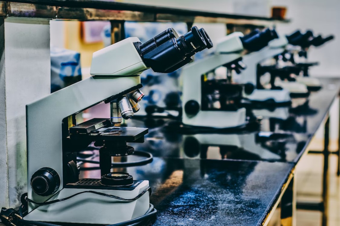 Microscopios y otros objetos de laboratorio esenciales para el análisis en nuestro ciclo formativo en Málaga.